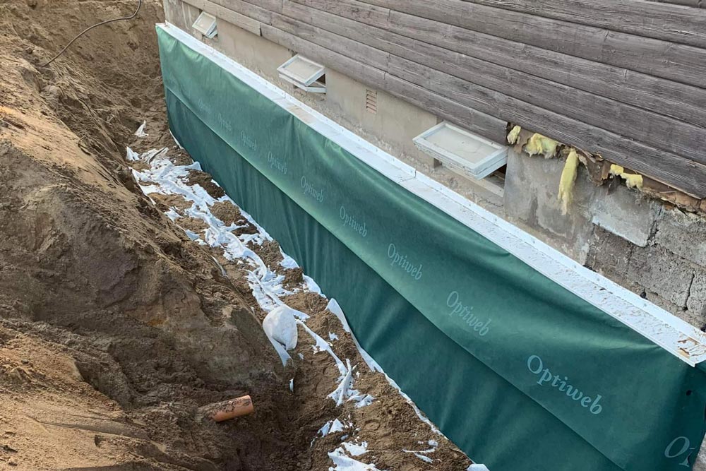 Pågående dräneringsarbete i Halmstad