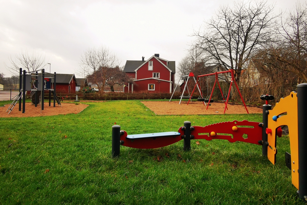 En uteplats byggd av KS Anläggning & Mark markerbete