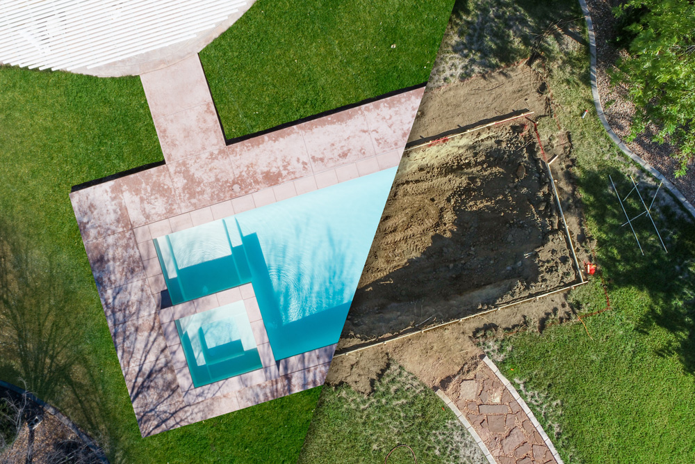 Gjuten grund i Varberg för pool